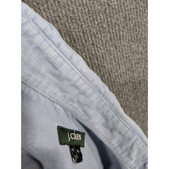 Vtg J Crew Corduroy Shirt Mens XL Button Up Pocket Oarsman Light Baby Blue - Picture 11 of 13